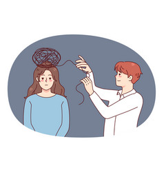 Psychologist Help Female Patient With Confused