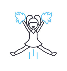 Cheerleader Support Line Icon Outline Symbol