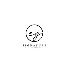 E G Eg Initial Letter Handwritten Signature Logo