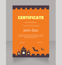 Halloween Holiday Party Participation Certificate