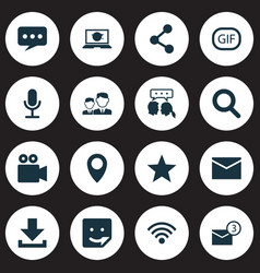 Internet Icons Set Collection Of Gif Sticker Pin