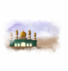 Mosque Watercolor Hand-drawn