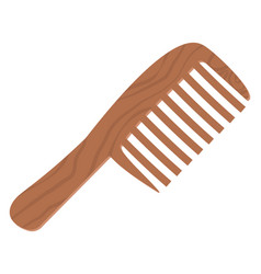 Wooden Hair Comb Cartoon Wide Tooth Brush Icon