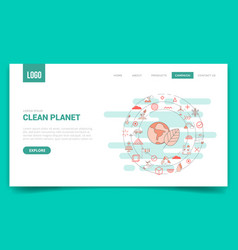 Clean Planet Concept With Circle Icon For Website