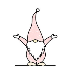 Cute Scandinavian Gnome Dwarf Hands Up