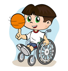 Child In A Wheelchair Practicing Sport