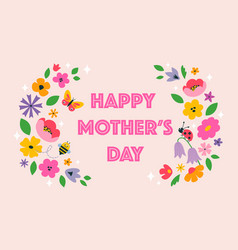 Cute Floral Happy Mothers Day Design