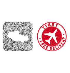 Free Delivery Rubber Stamp And Tibet Map Air Plane