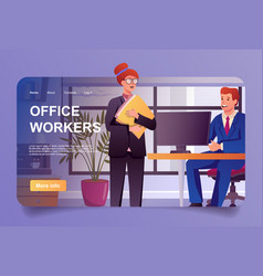 Office Workers Concept In Cartoon Design