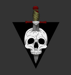 Skull With Stabbing Knife