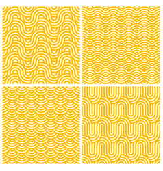 Yellow Ramen Noodle Pattern Backgrounds Set