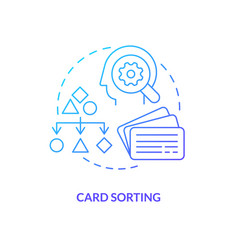 Card Sorting Blue Gradient Concept Icon