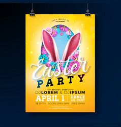 Easter Party Flyer With Painted Eggs