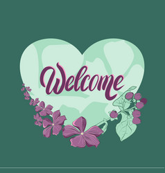 Welcome Frame With Flowers