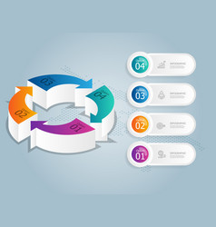 Abstract Steps Circle Isometric Infographic