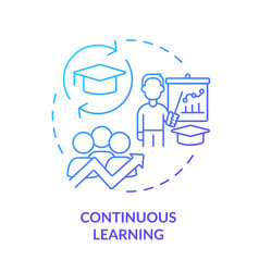 Continuous Learning Blue Gradient Concept Icon