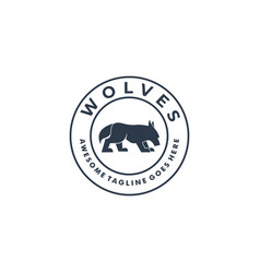 Logo Wolves Walking Vintage Badge