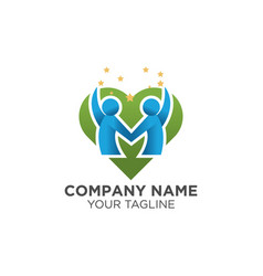 People Group Family Hug Logo Design Graphic