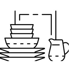 Porcelain Tableware Line Icon