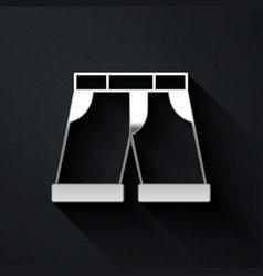 Silver Short Or Pants Icon Isolated On Black