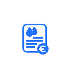 Water Utility Bill Icon With Euro