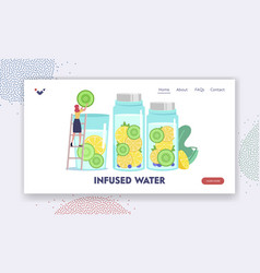 Woman Making Cold Drink For Detox Landing Page