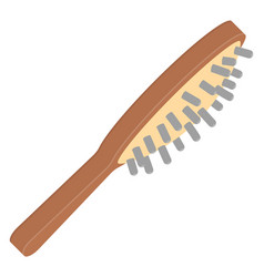 Bristle Brush Cartoon Icon Wooden Hair Comb