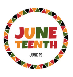 Cute Juneteenth Round Logo Design With Frame