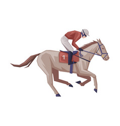 Jockey Galloping On Racing Horse