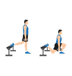 Man Doing Bulgarian Split Squats Exercise