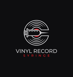 Vinyl Record Syringe C Letter Logo