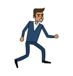 Color Image Cartoon Full Body Man Walking