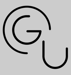 Gu Monogram Logo Letter Linked Circle Simple