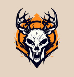 Orange Deer Skull Art