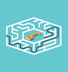 Isometric Key Maze Path