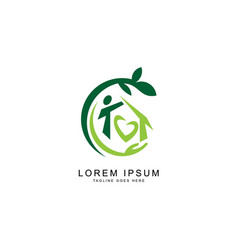 Leaf people logo template Royalty Free Vector Image