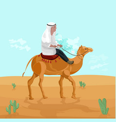 Man Riding On A Camel In Egypt Desert