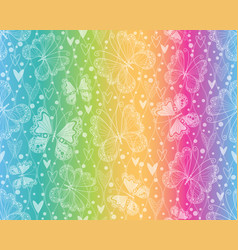 Seamless Rainbow Pattern Of Shapes With Wave