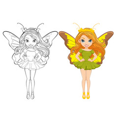 Beautiful Woman With Butterfly Wings Cartoon