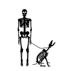 Dead Man With Dog On Leash Silhouette