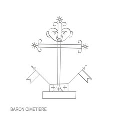 Icon With Veve Vodoo Symbol Baron Cimetiere