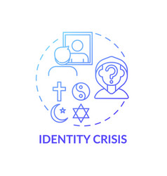 Identity Crisis Blue Gradient Concept Icon