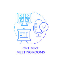 Optimize Meeting Rooms Blue Gradient Concept Icon