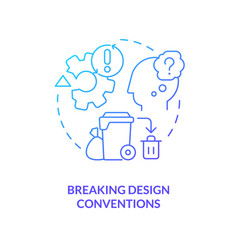 Breaking Design Conventions Blue Gradient Concept