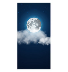 Full Moon And Clou In Night Sky Realistic