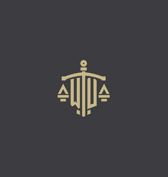 Letter Wu Logo For Law Office And Attorney