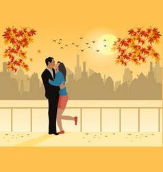 Man And Woman Kissing In A Public Garden