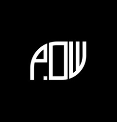 Pow Letter Logo Design On Black Backgroundpow