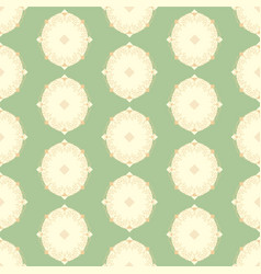 Vintage Water Lily Cameo On Green Seamless