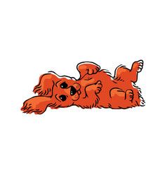 Cute Cartoon Orange Dog Lying On Floor